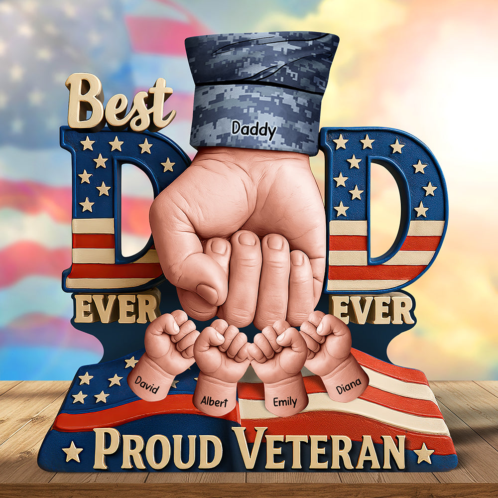 Proud Veteran Dad Acrylic Plaque - Personalized Gifts For Father 04HUQN080525-Homacus