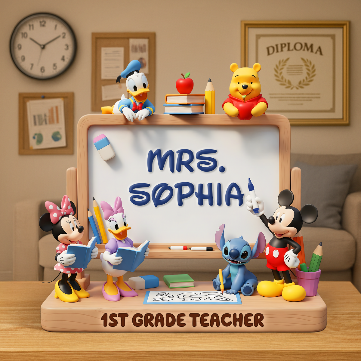 Teacher Desk Acrylic Plaque - Personalized Gifts For Teacher 02NAPU270625-Homacus