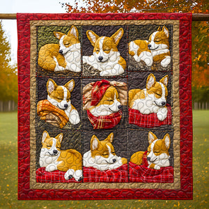 Corgi Dog Christmas Quilt Bed Set Gifts For Dog Lovers 04HUDT051124-Homacus