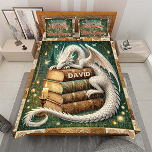 Personalized Gifts For Book Lovers Dragon Quilt Bedding Set Special Line 03xqtn080125 I'm Not A Bookworm I'm A Book Dragon-Homacus