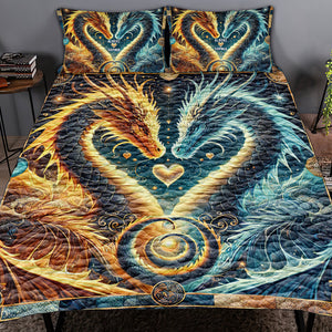 Personalized Gifts For Dragon Couple Lovers Quilt Bedding Set Special Line-Homacus