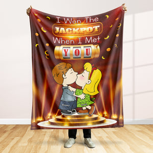 Personalized Gift For Couples Blanket I Won The Jackpot When I Met You 01TOQN301124HG-Homacus