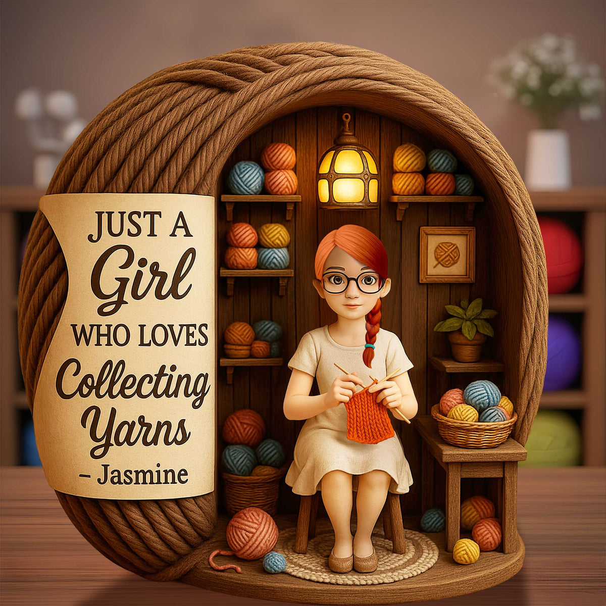 Collecting Yarn Girl Acrylic Plaque - Personalized Gifts For Knitting Lovers 06TOLU190725-Homacus