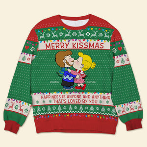 Personalized Gifts For Couple Ugly Sweater, Cartoon Couple Kissing 02TGQN151024HG-Homacus