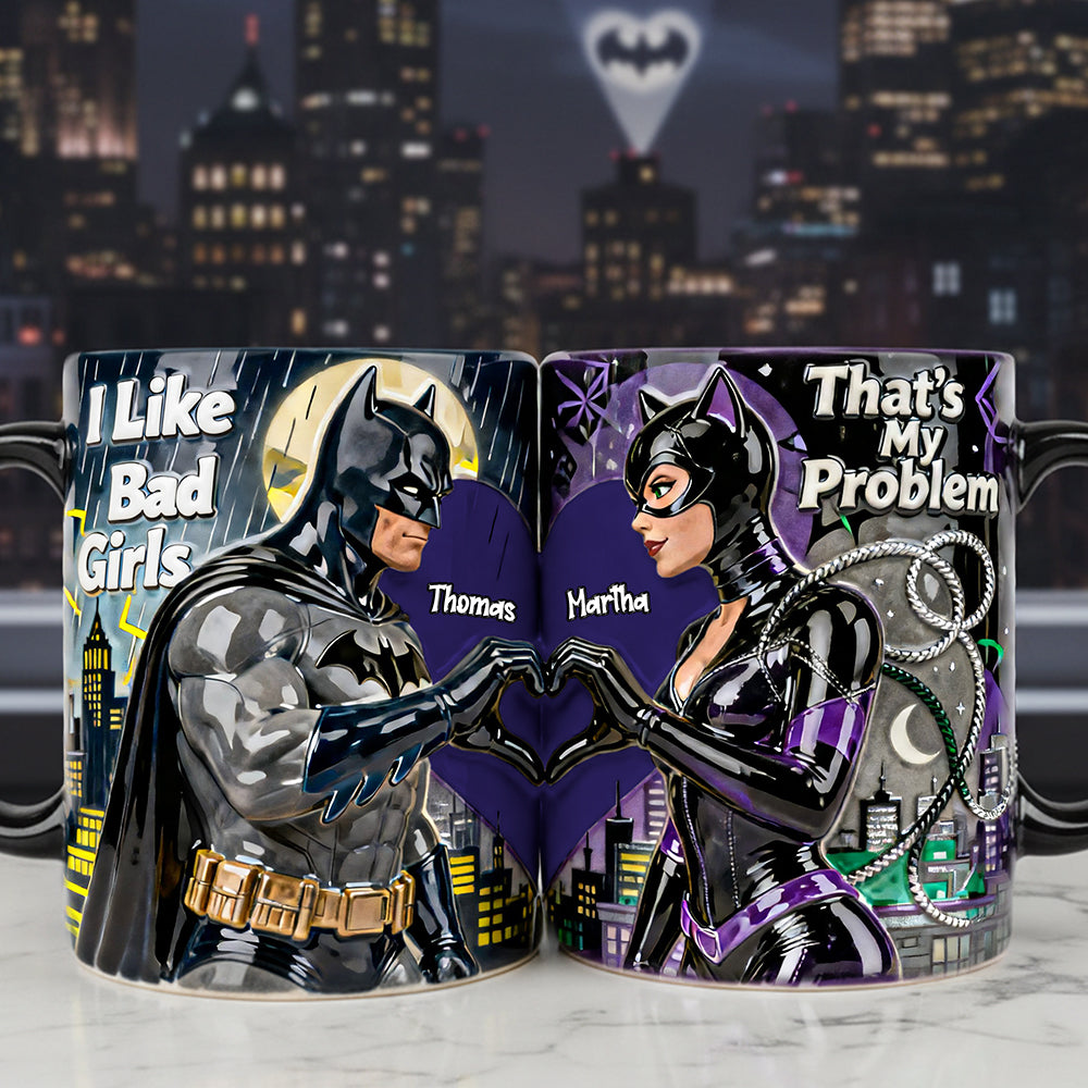 Set Of 2 Coffee Mugs - Shadow Couple - Personalized Coffee Mug Set 02nata100126-Homacus