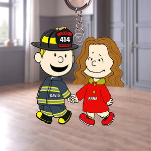 Personalized Gift For Firefighter Couple Keychain, Happily Holding Hand 01qhtn291124da-Homacus