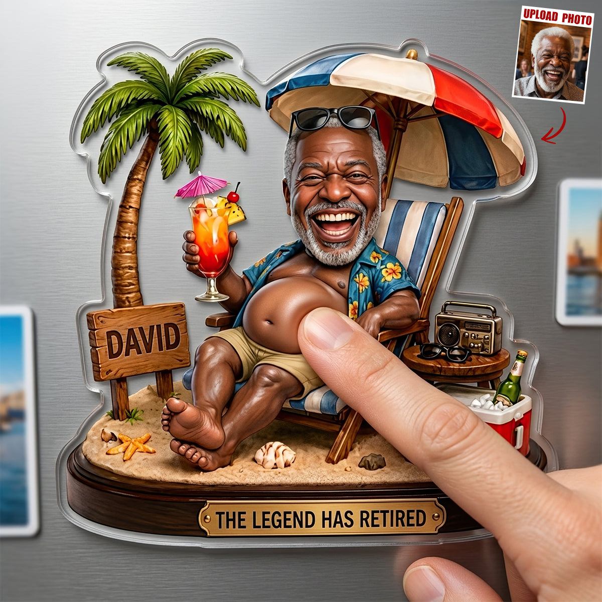Retirement Legend Anti-Collision Acrylic Fridge Magnet Personalized Gifts For Beach Lovers 02TYDT190626-Homacus