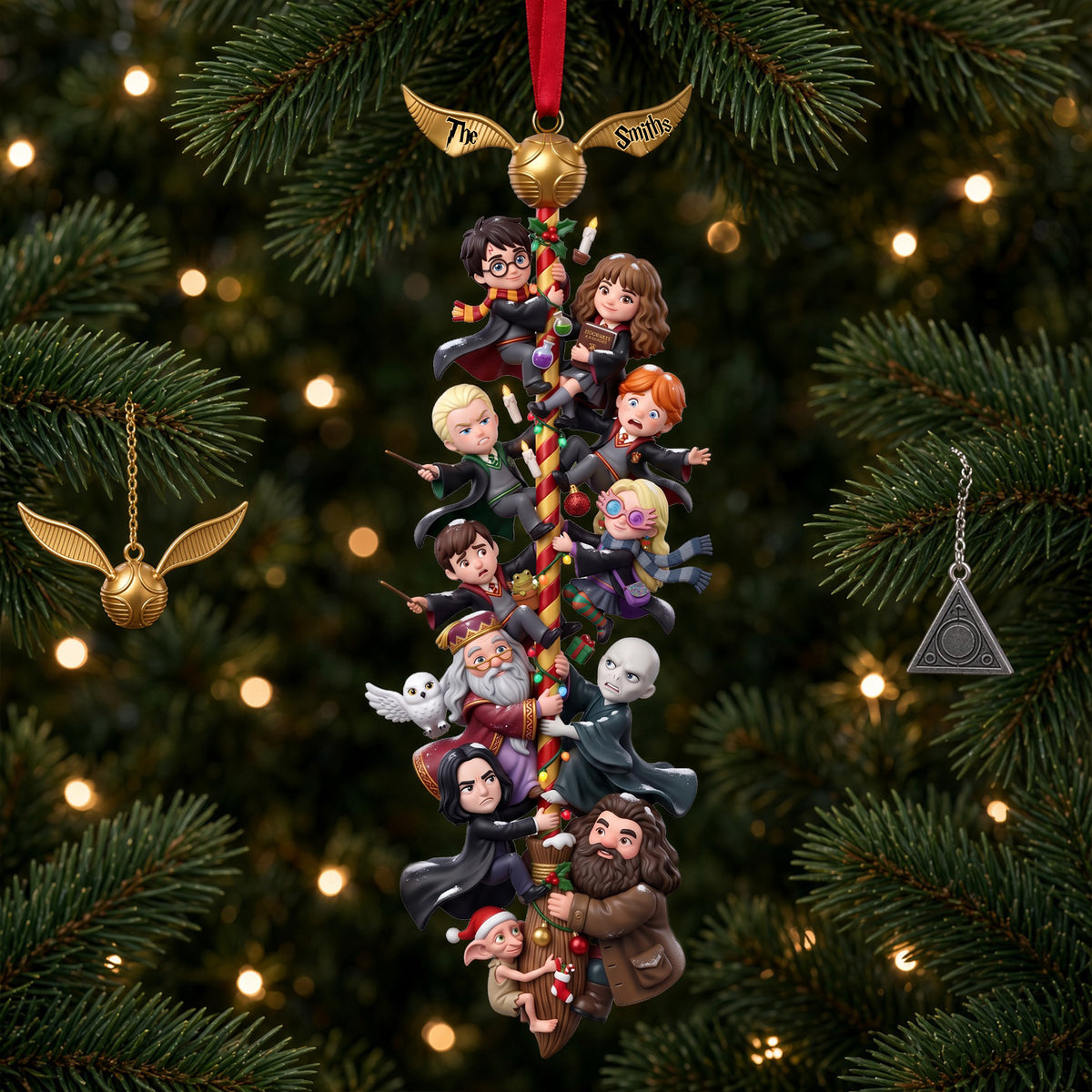 Funny Climbing Flying Broom Christmas Ornament - Personalized Gifts For Family 05nalu120926-Homacus