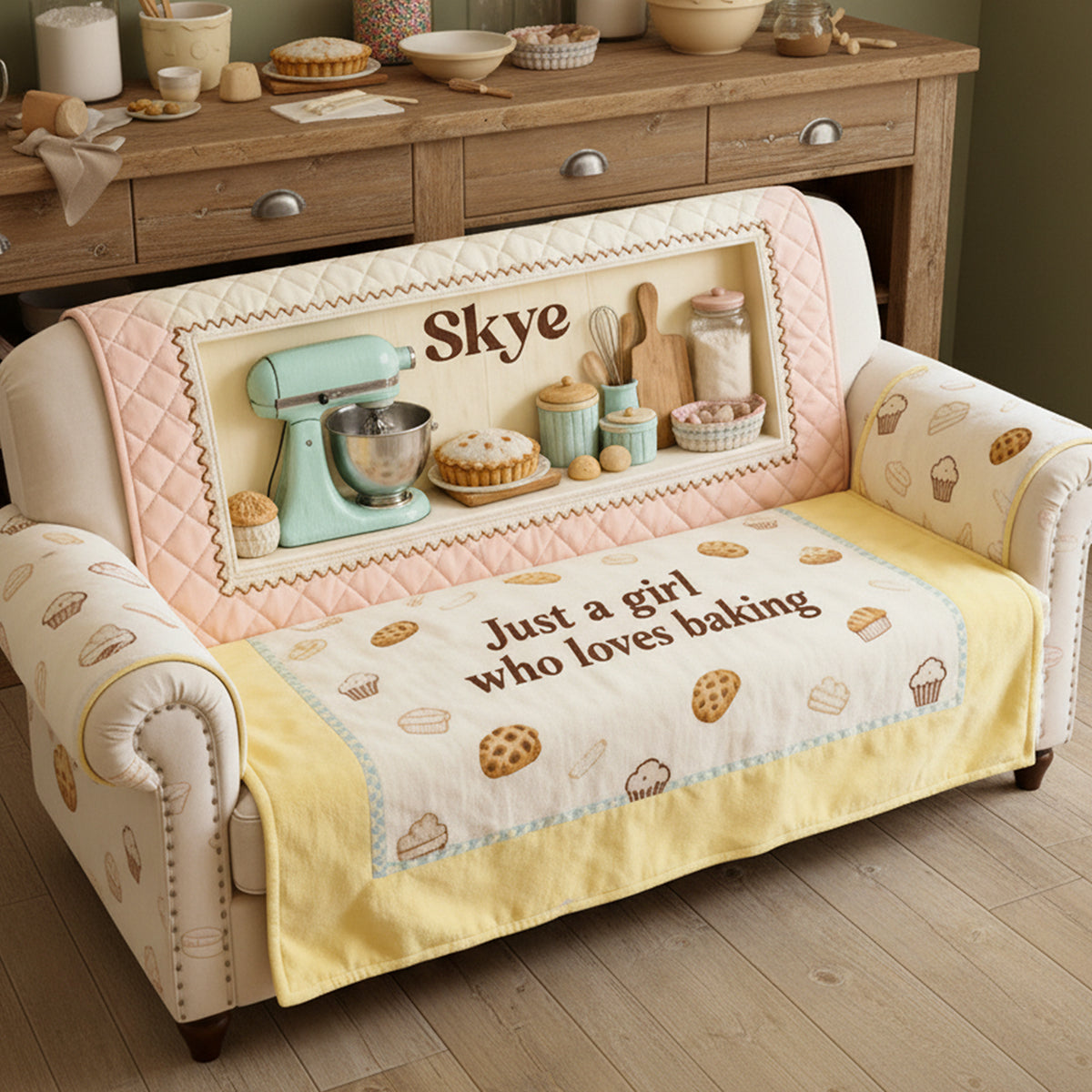 Baked With Love Quilted Sofa Cover - Personalized Gifts For Baking Lovers 02KITA260126-Homacus
