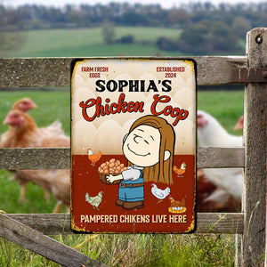 Personalized Gifts For Farmers Metal Sign 01totn180225hg Chicken Coop Pampered Chickens Live Here-Homacus