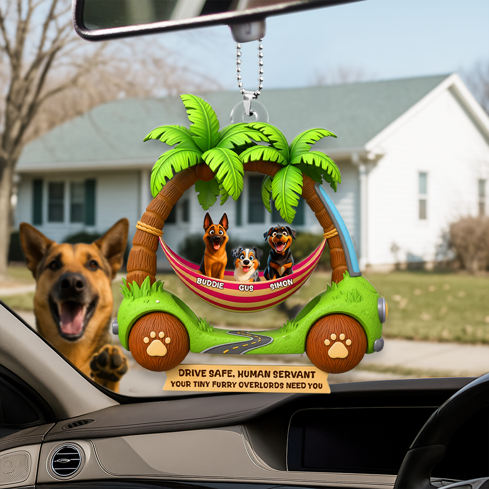 Furry Overlords Hammock Car Ornament - Personalized Gifts For Dog Lovers 04TGLU280725-Homacus