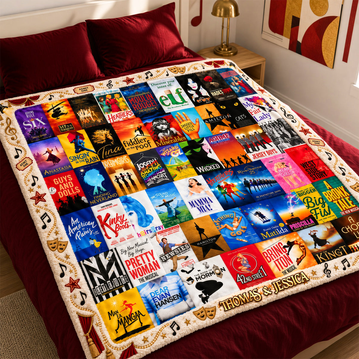 Musical Theater Blanket - Personalized Gifts 06nadh061026-Homacus