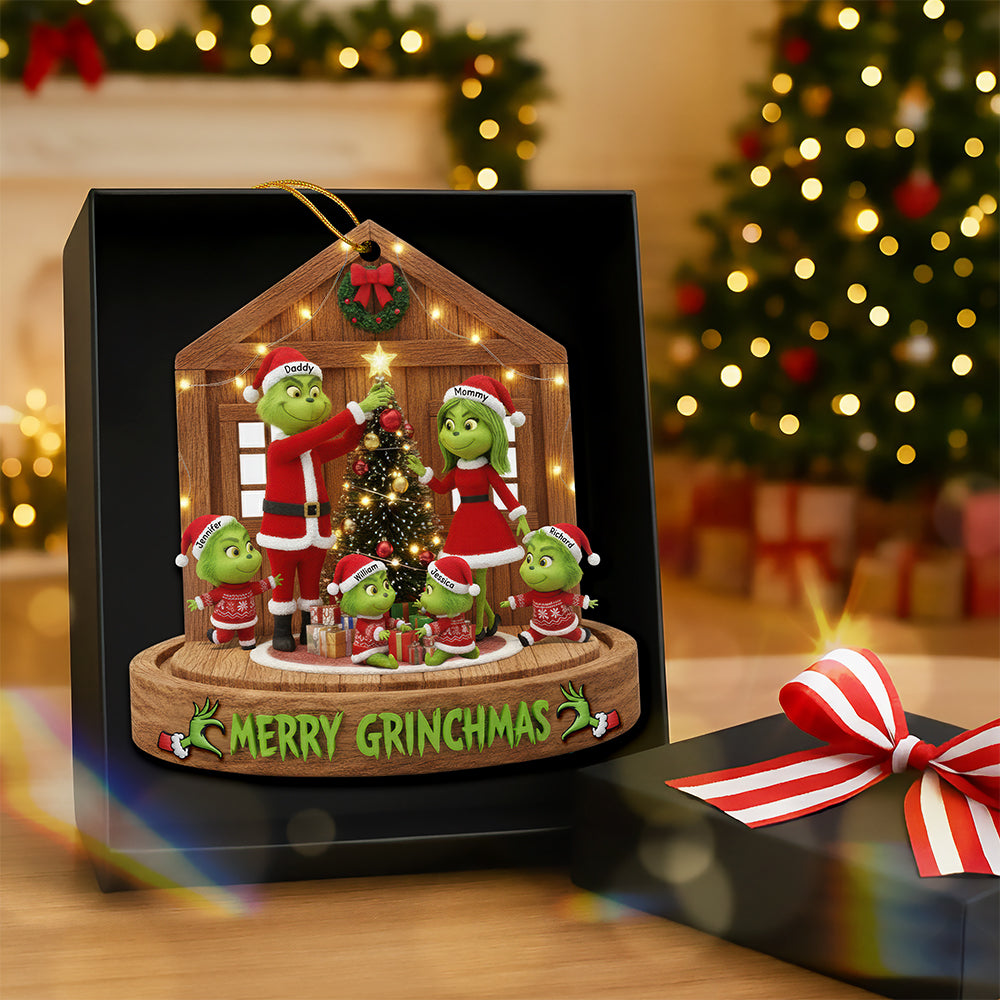 Fun Green Family Christmas Ornament, Personalized Gifts For Family 01qhqn180925-Homacus