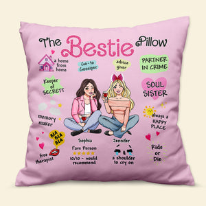 Personalized Gifts For Besties Square Pillow 03TOQN231124HH-Homacus