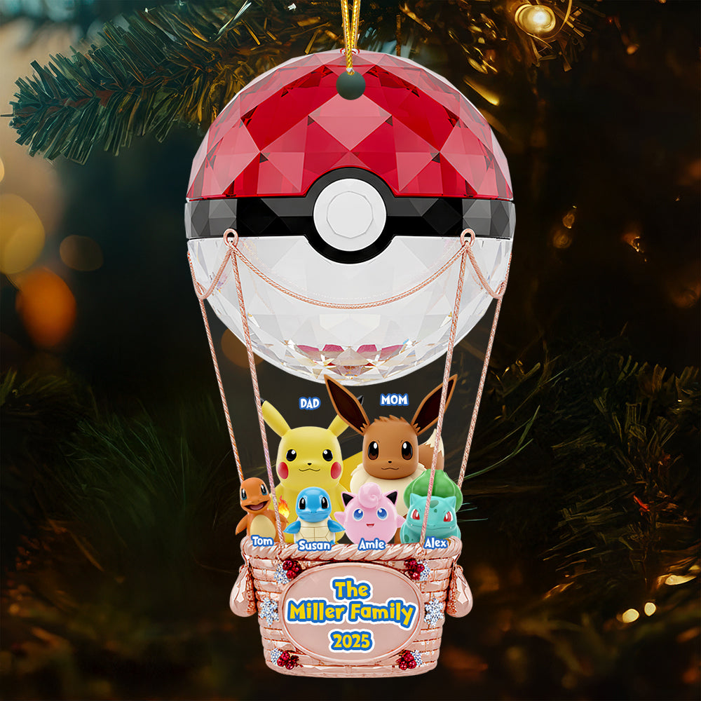 Family Hot Air Balloon Christmas Ornament Personalized Gifts For Family 02NADT270925-Homacus