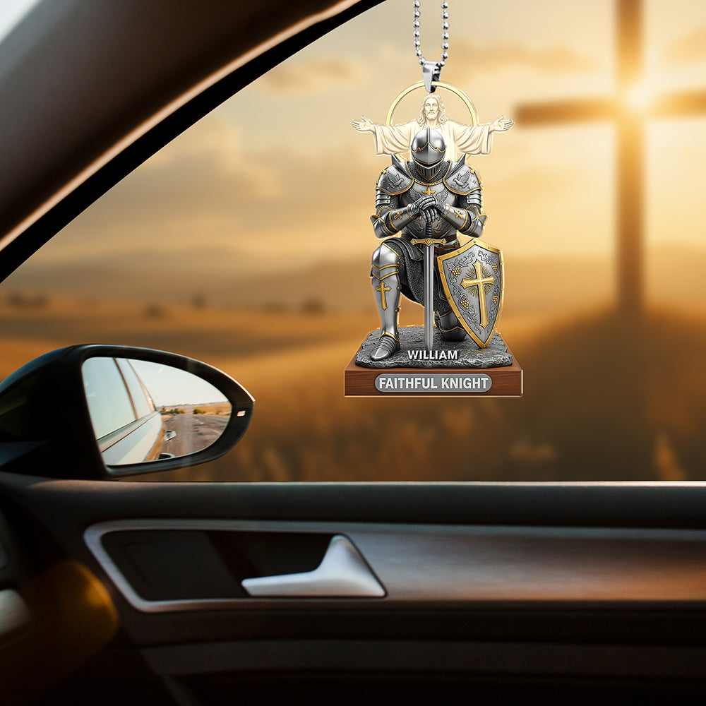 Christian Faithful Knight Car Ornament – Personalized Christmas Gifts for Christian 05huqn290725-Homacus