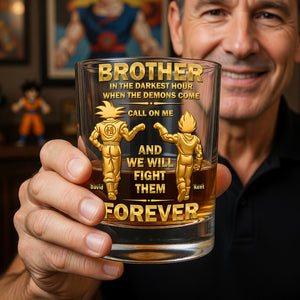 Brotherhood Warrior Round Glass - Personalized Gifts For Brothers 05OHQN030626