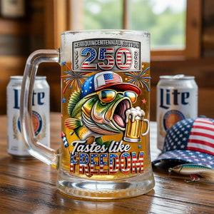 Badass Fish Freedom Party Beer Glass - Personalized Gifts For Fishing Lovers 06QHQN050626-Homacus