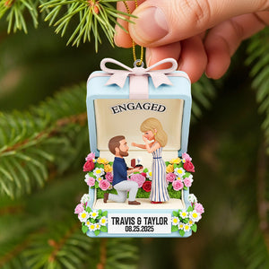 Personalized Engagement Anniversary Gifts For Couple Christmas Ornament 04natn290825-Homacus