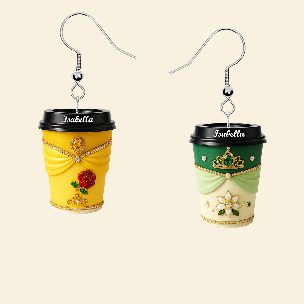 Coffee Princess Earrings - Personalized Gifts For Her 03pgmg150725-Homacus
