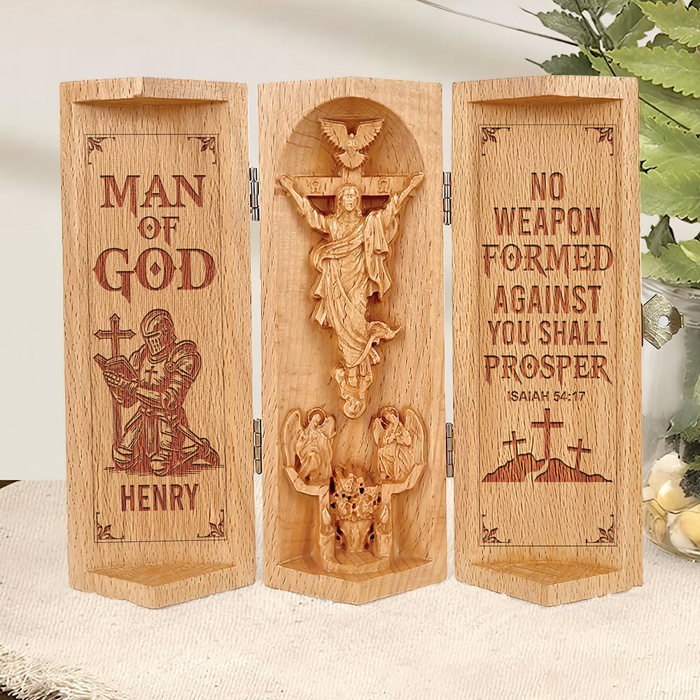 Personalized Gifts For Christian Openable Wooden Cylinder Sculpture of Jesus Christ 04toqn240125-Homacus