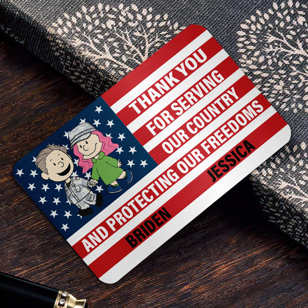 Personalized Gifts For Veteran Couples Aluminum Wallet Card 04TOLU110125HG-Homacus