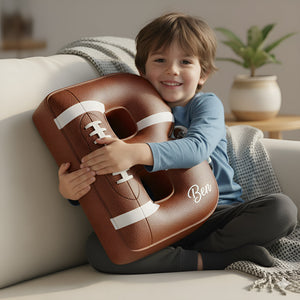 Touchdown Initial Letter Shaped Pillow - Personalized Gifts For Kids 02HYLU121125-Homacus