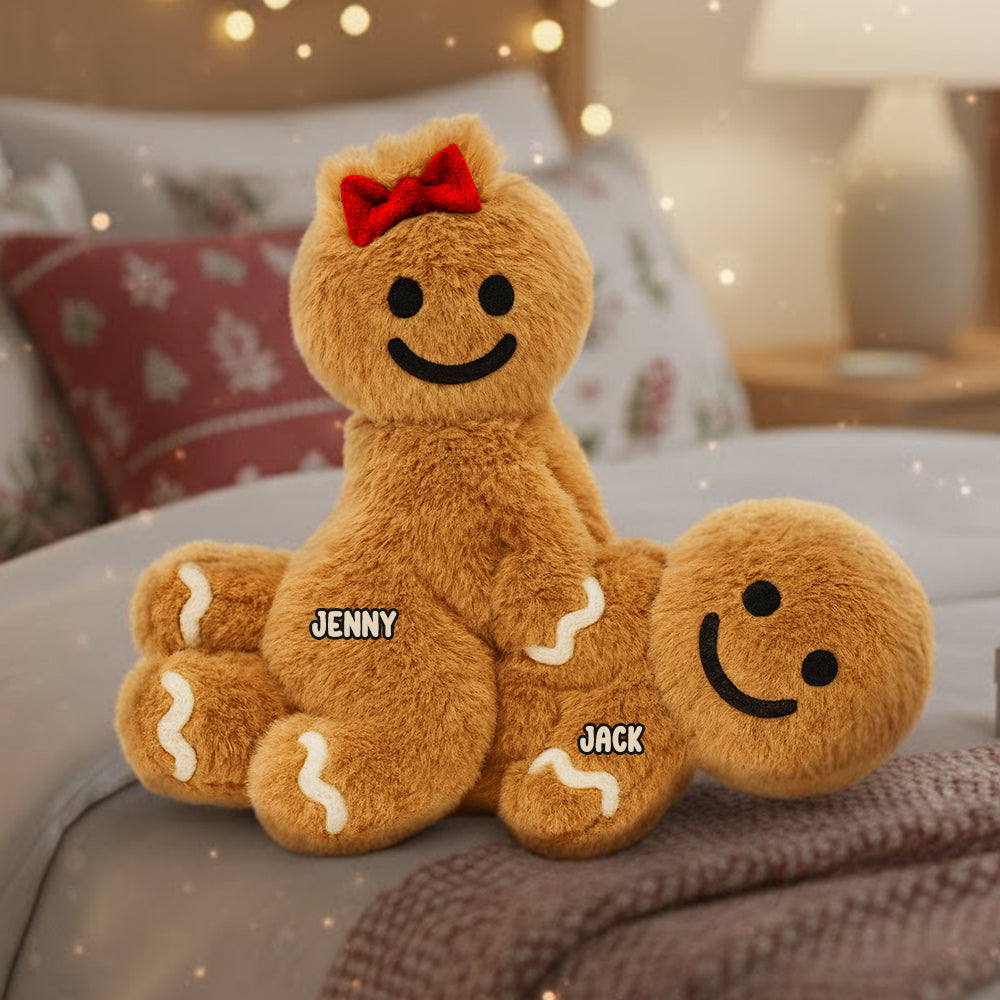 Funny Gingerbread Couple Pillow Personalized Gifts For Couple 04natn141125-Homacus