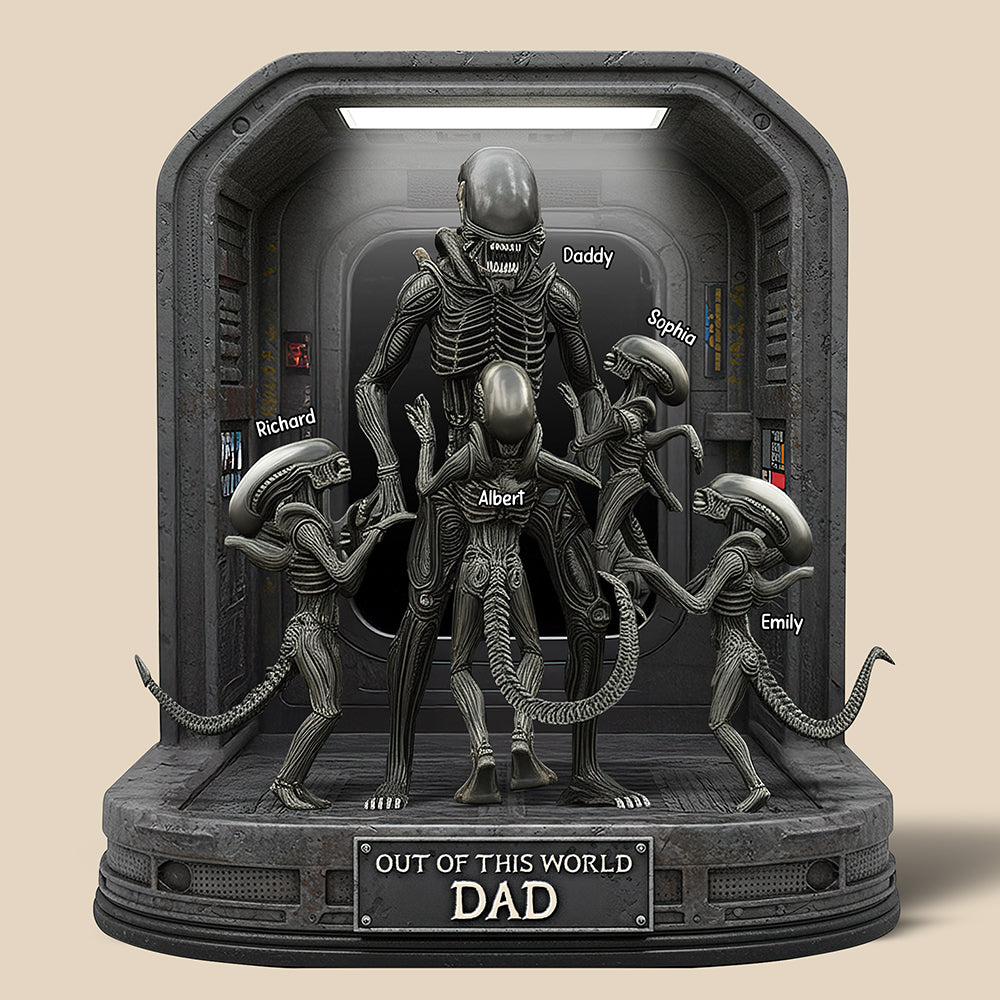 Personalized Gifts For Dad Acrylic Plaque, Alien Dad 03QHQN130525-Homacus
