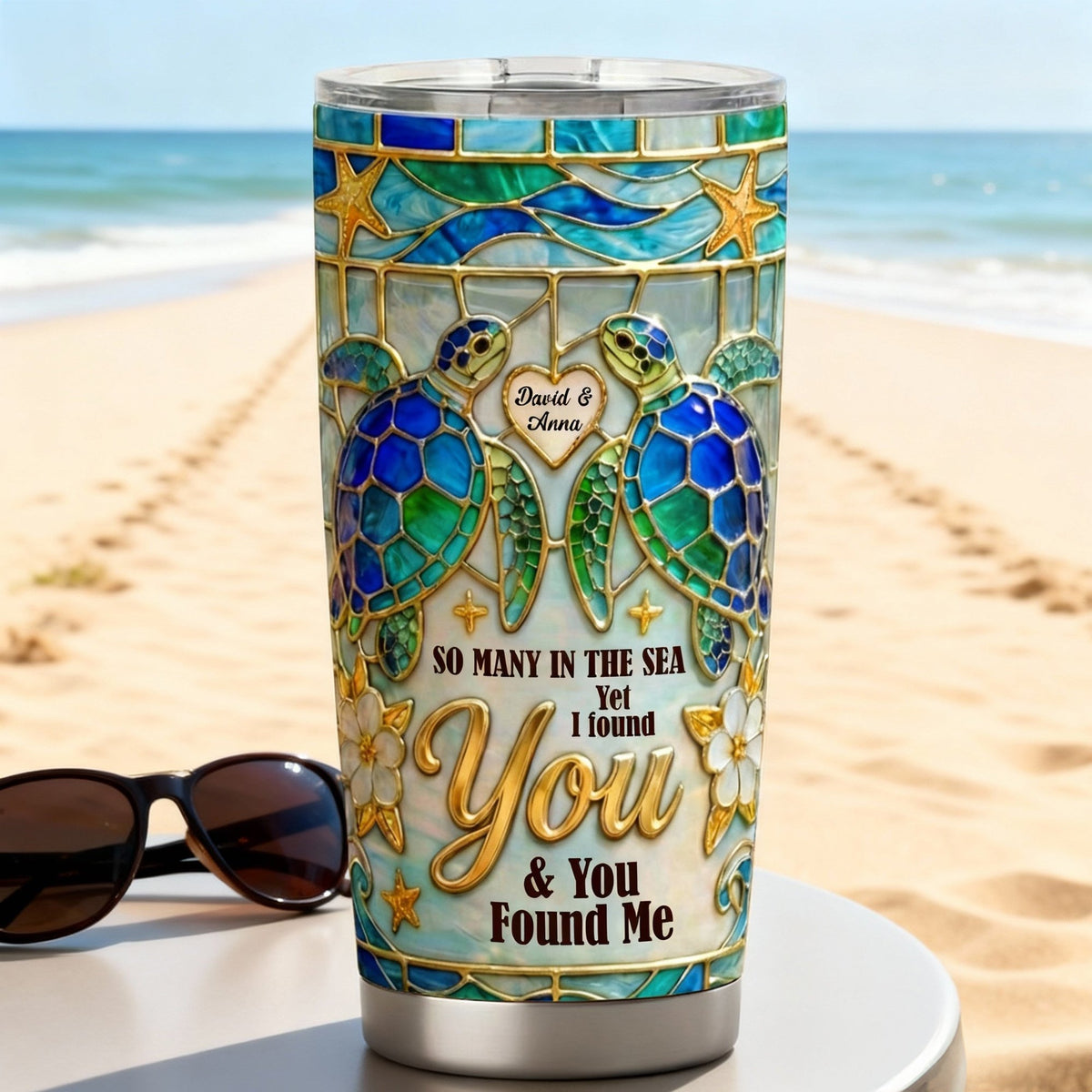 Ocean Love Tumbler - Personalized Gifts For Couple Tumbler 05TOTN150126-Homacus