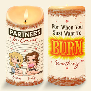 Personalized Gift For Friends LED Candle Partners In Crime 01KAQN031224HH-Homacus