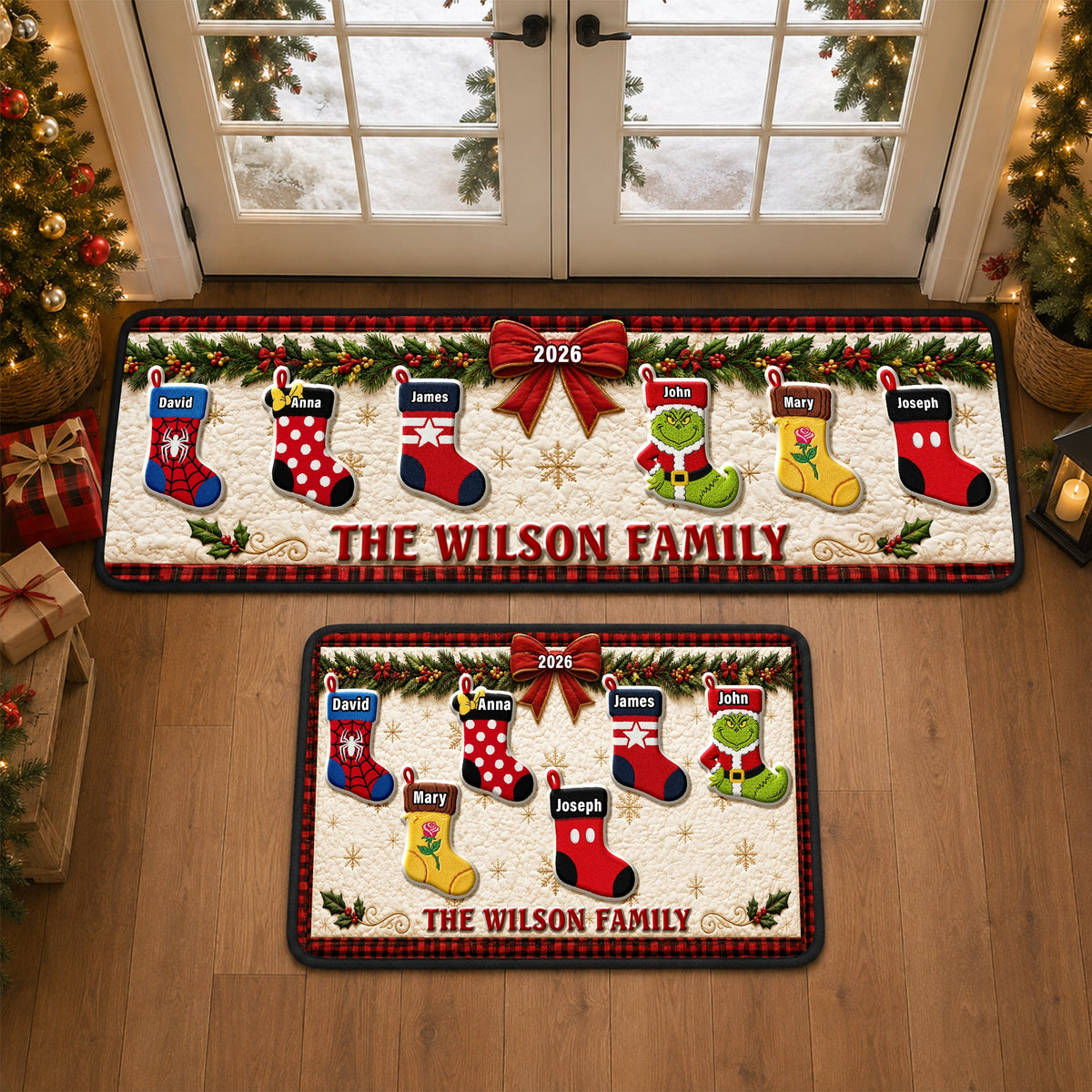 Festive Stockings Runner Rug - Personalized Christmas Gifts For Family 07naqn220826