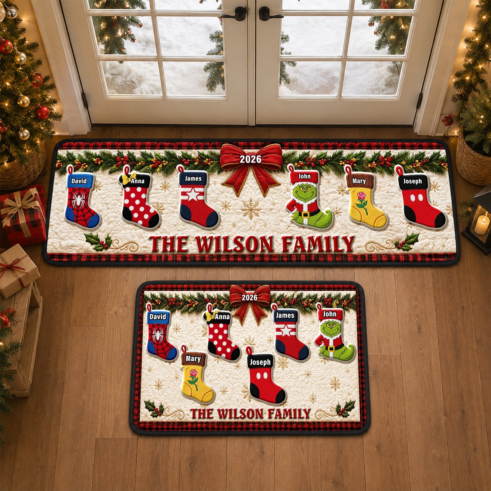 Festive Stockings Runner Rug - Personalized Christmas Gifts For Family 07naqn220826-Homacus