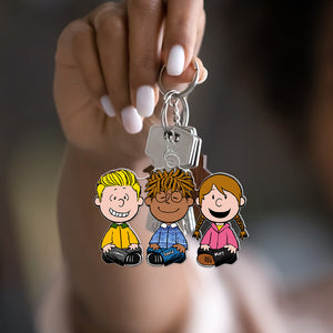 Cute Kids Keychain - Personalized Gifts For Grandma, Mom, Dad, Grandpa-Homacus