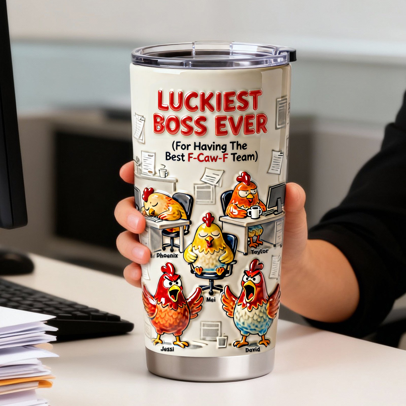 Boss Chicken Office Tumbler - Personalized Gifts For Boss 05nalu291225-Homacus