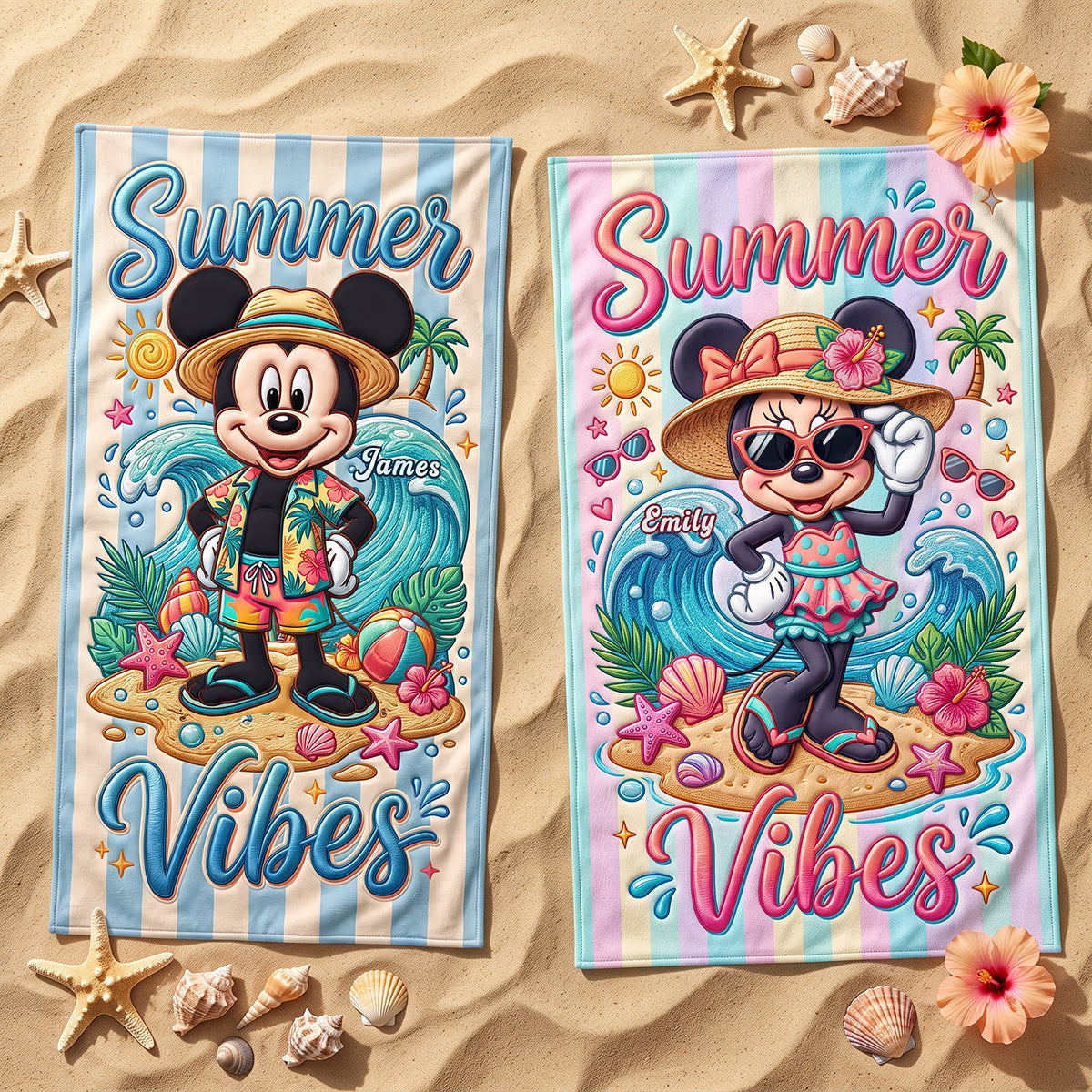 Summer Vibes Beach Towel - Personalized Gifts Beach Lovers 05pata250726-Homacus