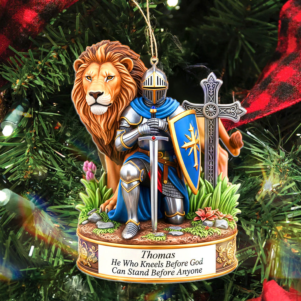 Personalized Gifts For Christmas, Kneeling Knight Acrylic Custom Shape Ornament 03HUMG210825-Homacus