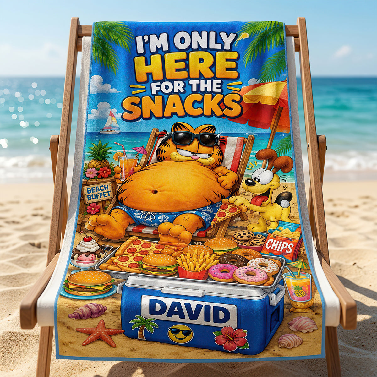 Beach Snacks Club Beach Towel - Personalized Gifts 04HADT180726-Homacus