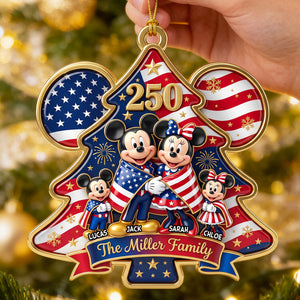 Patriotic Family Christmas Ornament - Personalized 250th Anniversary Gift For Family 06NADT240826-Homacus