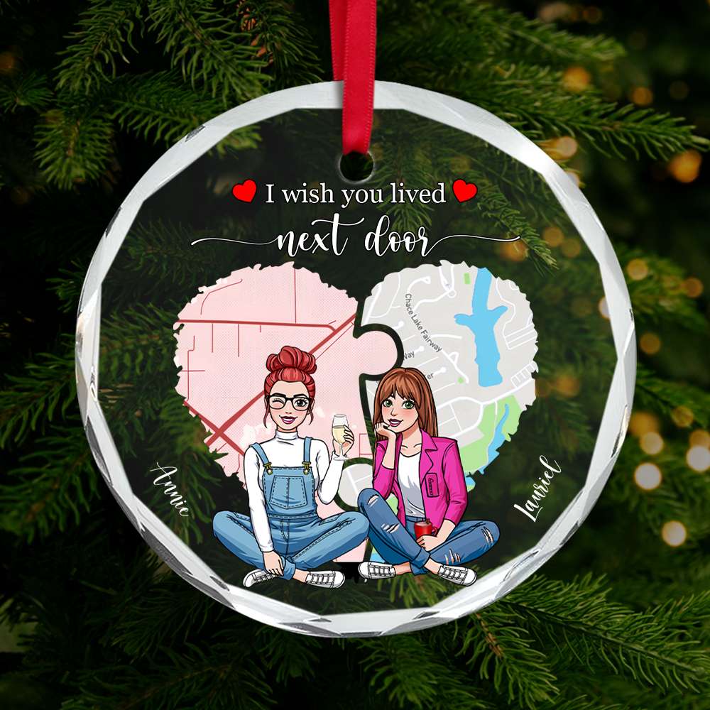 Personalized Gift For Besties Christmas Crystal Ornament 04PGLU251024HH-Homacus