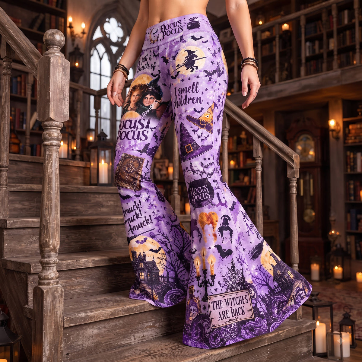 Badass Witch Flare Leggings, Personalized Gifts For Witch Lovers 02qhlu300726-Homacus