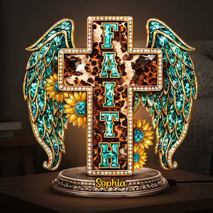 Glowing Faith Cross Light Box - Personalized Gift For Jesus Lovers 03HUDT061225-Homacus