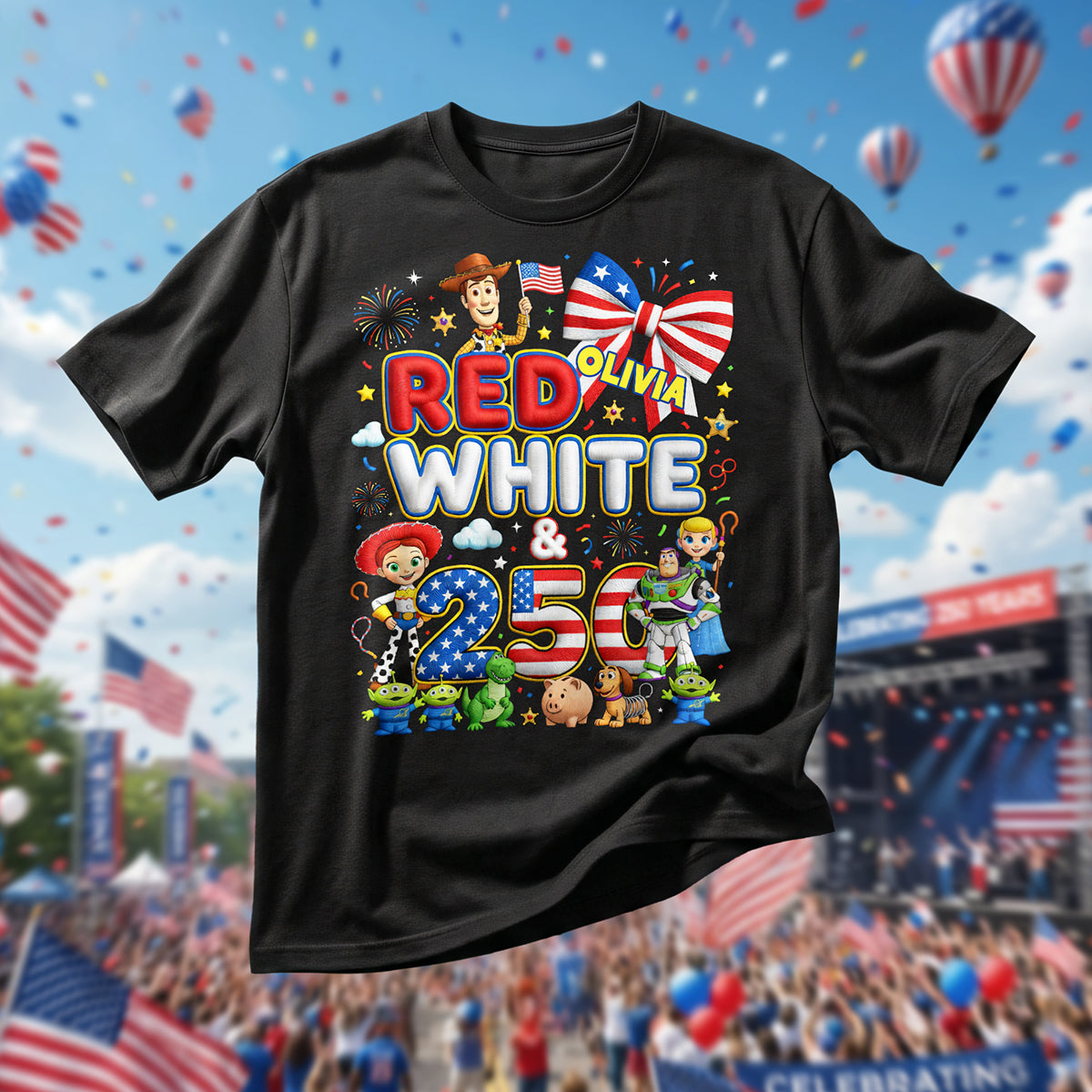Red, White & 250 - Celebrate America 250th Anniversary Shirt - Personalized Gifts For Patriots 01tota190626