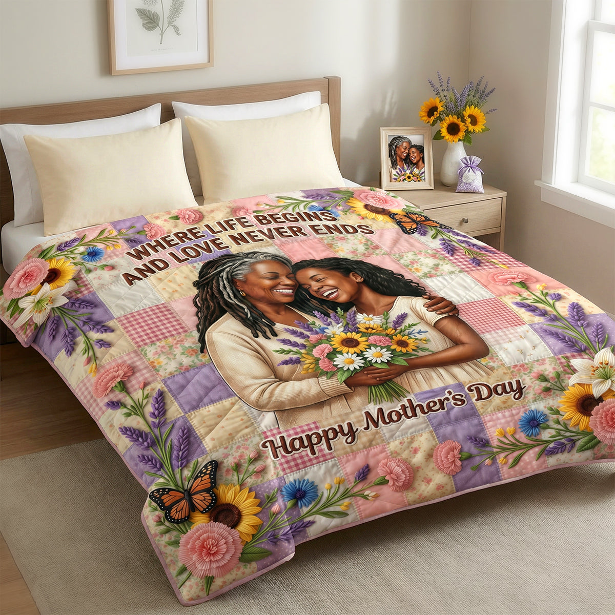 Love Mom Blanket - Custom Photo Gifts For Moms 02tydh090426-Homacus