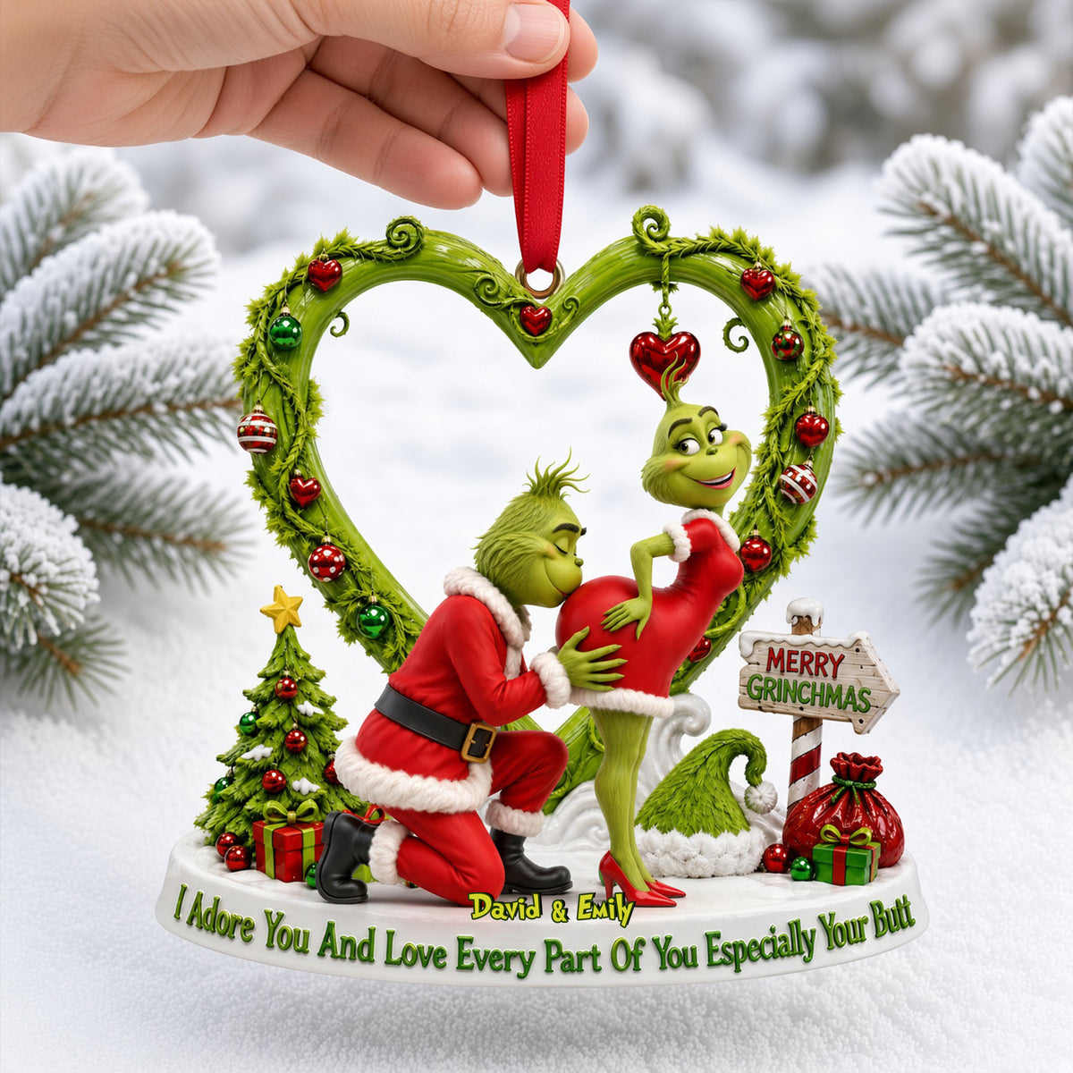 Festive Trouble Couple Ornament - Personalized Christmas Gifts For Couple 06ohlu150926-Homacus