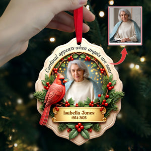In Loving Memory Cardinal Ornament - Personalized Custom Photo Gift For Heaven 09HULU121125-Homacus