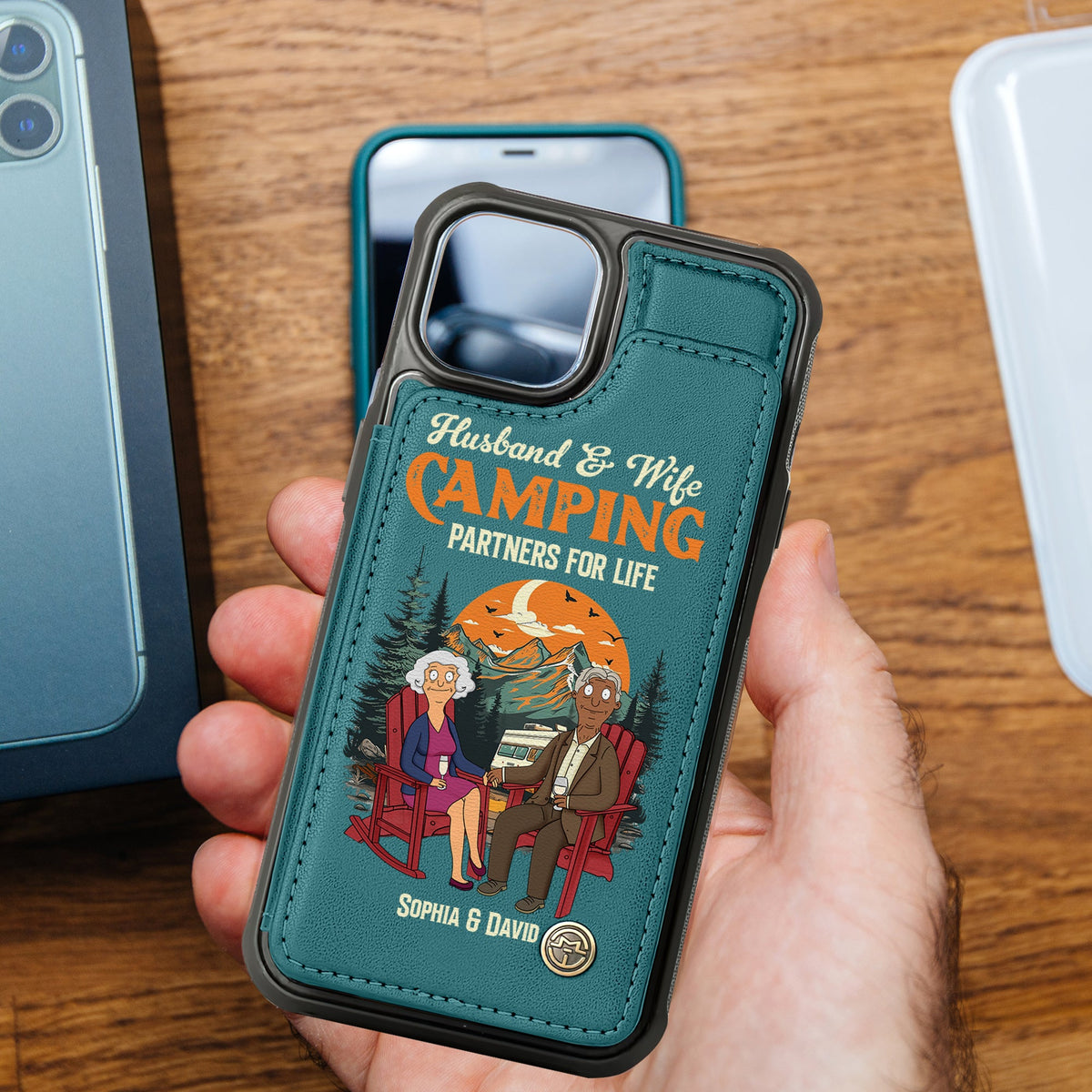 Camping Couple Husband And Wife - Personalized Leather Flip Wallet Phone Case 03xqtn190225pa-Homacus
