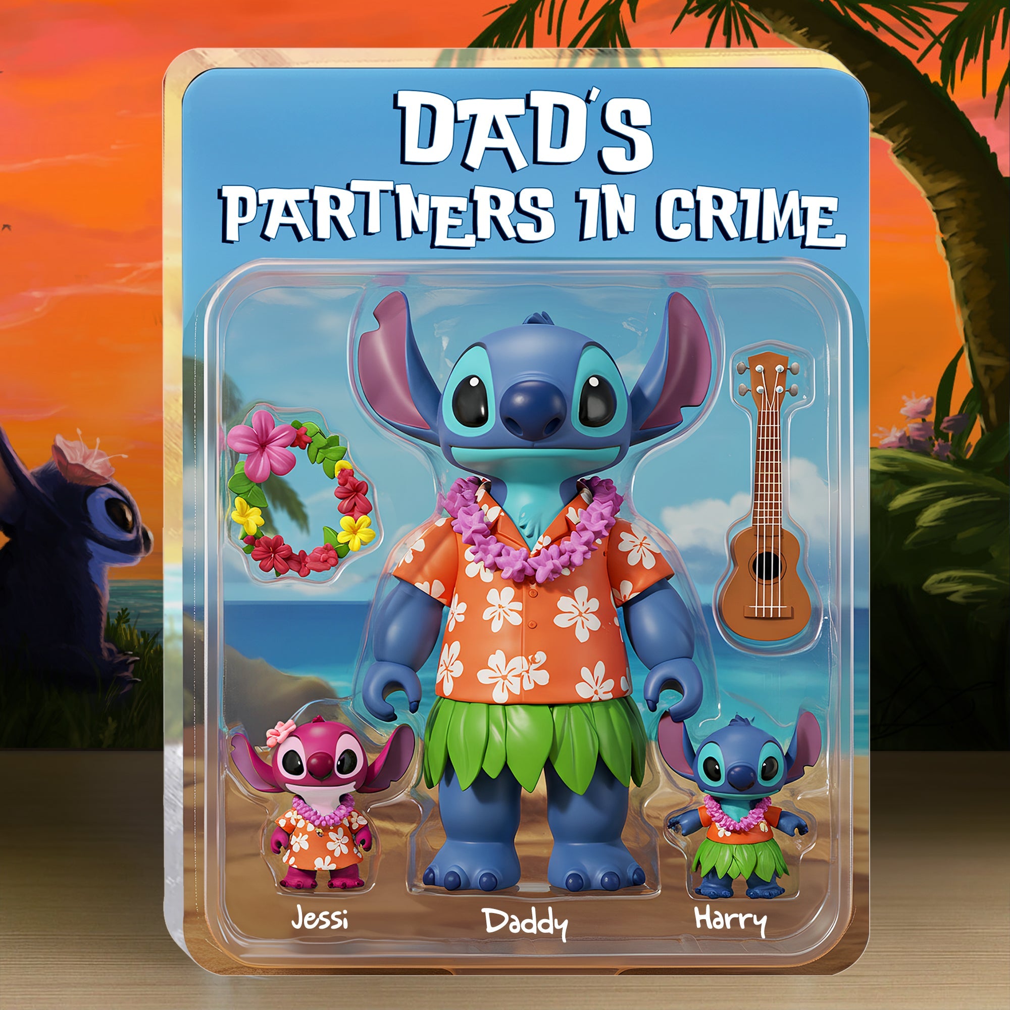 Dad & Little Blue Aliens Acrylic Plaque - Personalized Gift For Father 02QHLU010525-Homacus