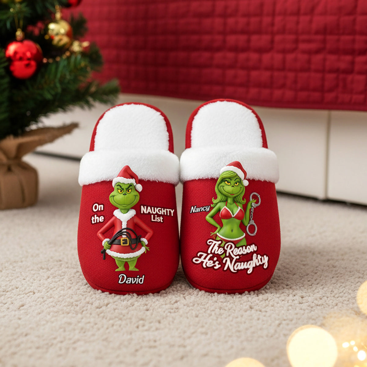 Personalized Christmas Gifts For Couple Home Slippers 03namg081025-Homacus