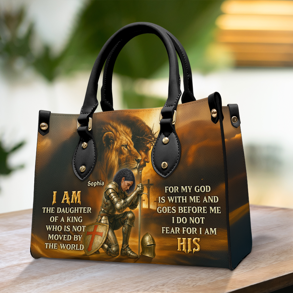 Kneeing Knight Leather Bag - Personalized Gifts For Christians 02hupu130625-Homacus